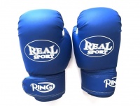 Перчатки для кикбоксинга REALSPORT RS212 12 унций, синий